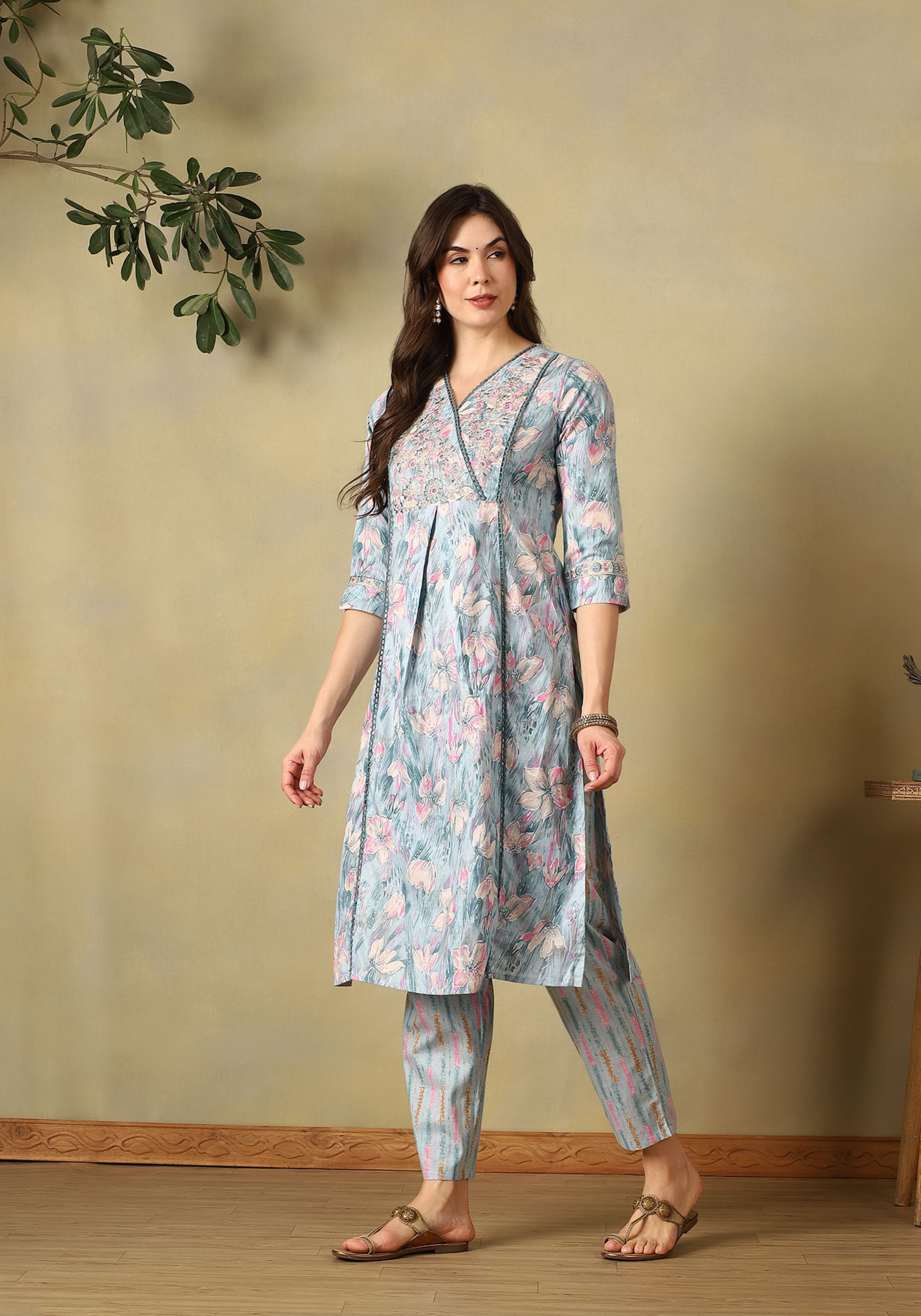 Sea Green Meher Straight Suit Set