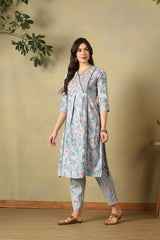 Sea Green Meher Straight Suit Set
