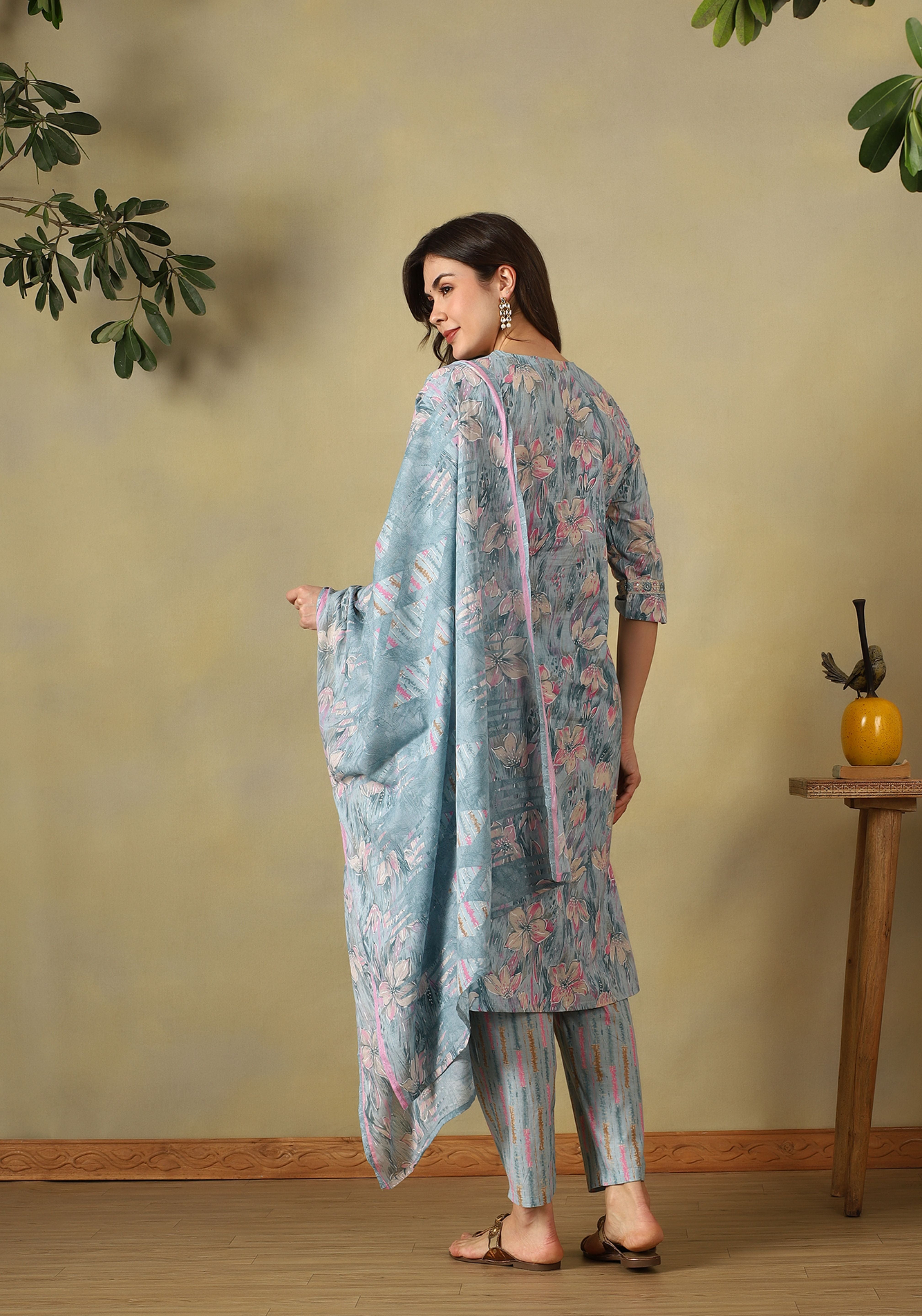 Sea Green Meher Straight Suit Set