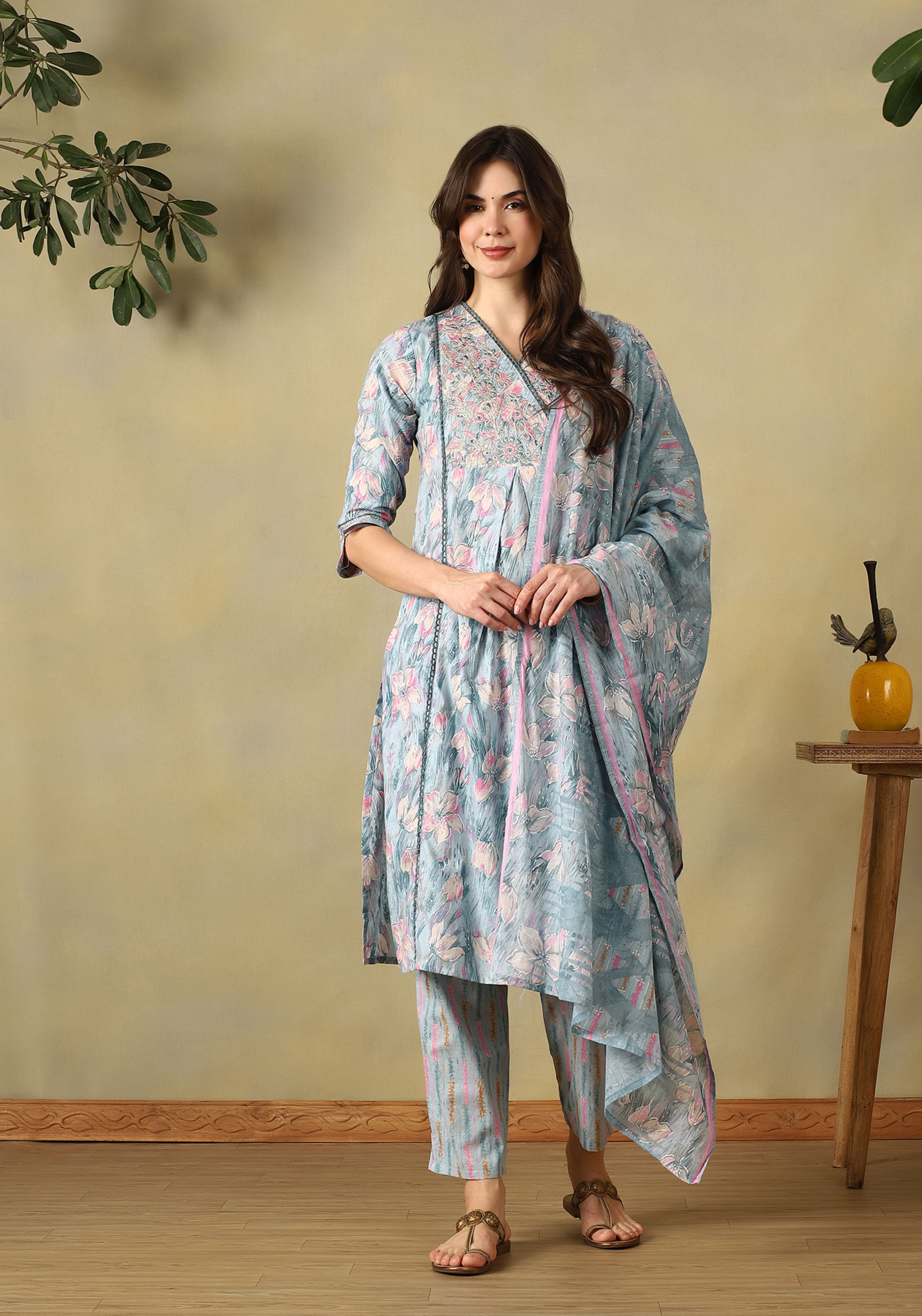 Sea Green Meher Straight Suit Set
