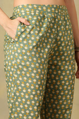 Green Shanvi Straight Suit Set