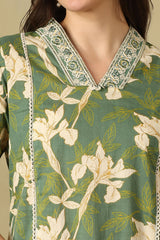 Green Shanvi Straight Suit Set