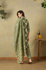 Green Shanvi Straight Suit Set