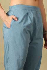 Teal Diya Straight Suit Set