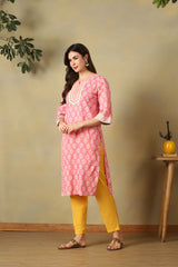 Pink Myra Straight Suit Set