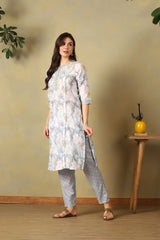 Powder Blue Avni Straight Suit Set
