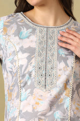 Powder Blue Avni Straight Suit Set