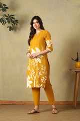 Yellow Advika Straight Suit Set