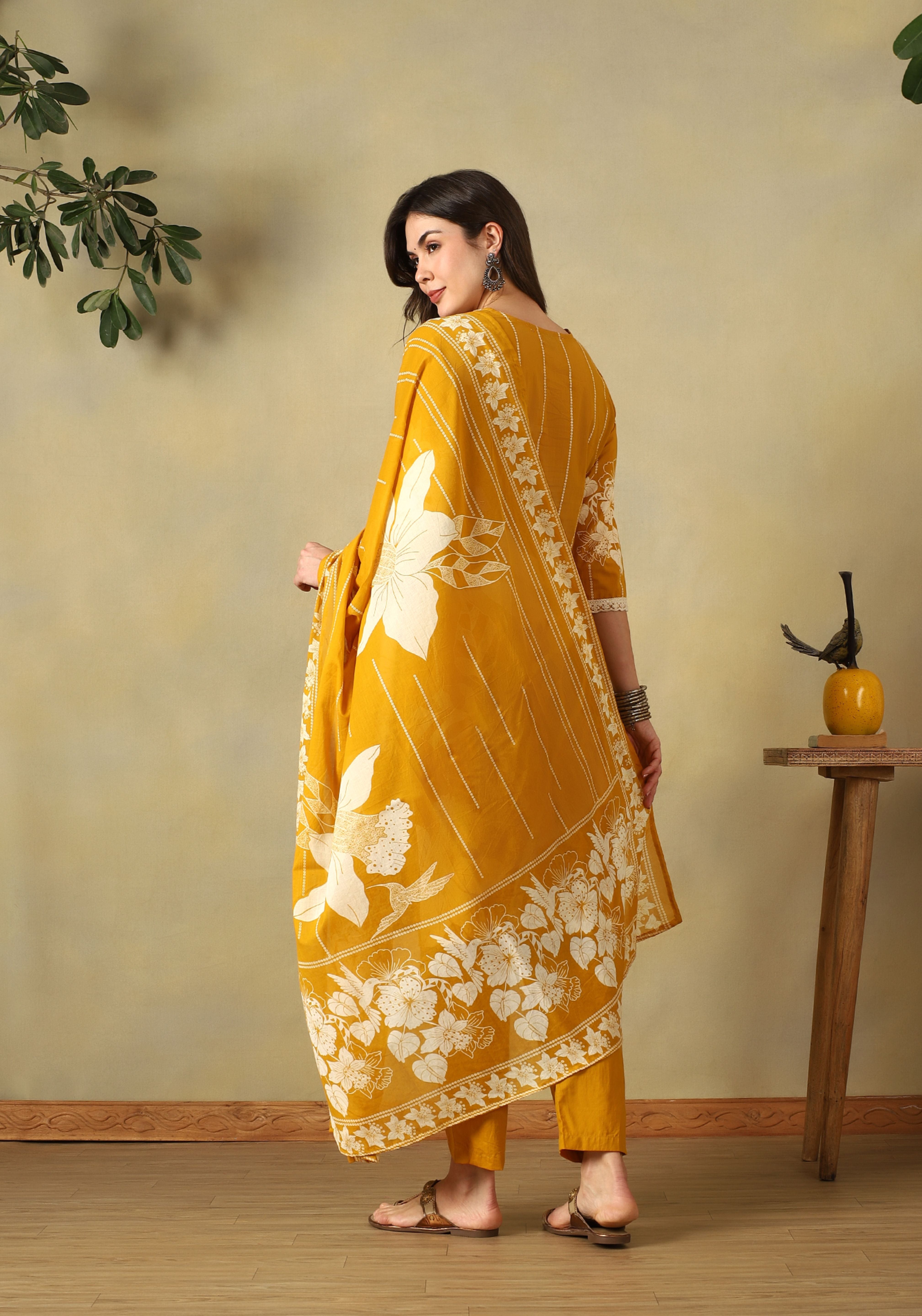 Yellow Advika Straight Suit Set