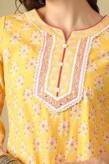 Yellow Kaira Straight Suit Set