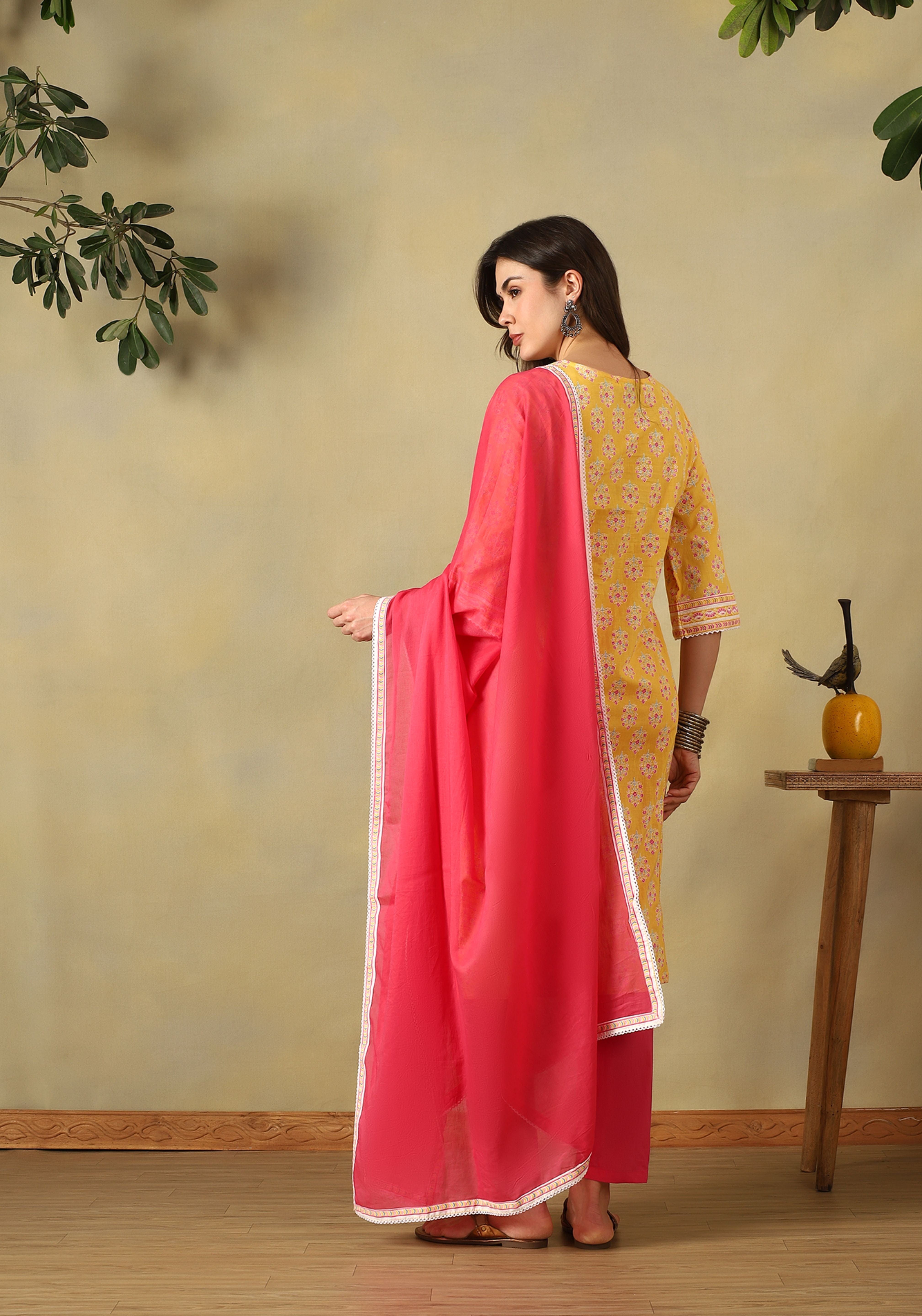 Yellow Kaira Straight Suit Set