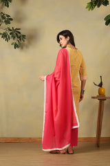 Yellow Kaira Straight Suit Set