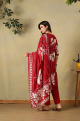 Maroon Arzo Straight Suit Set
