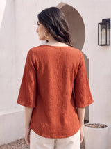 Terracotta Flutter Top
