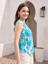 Teal Horizon Tie-Dye Top