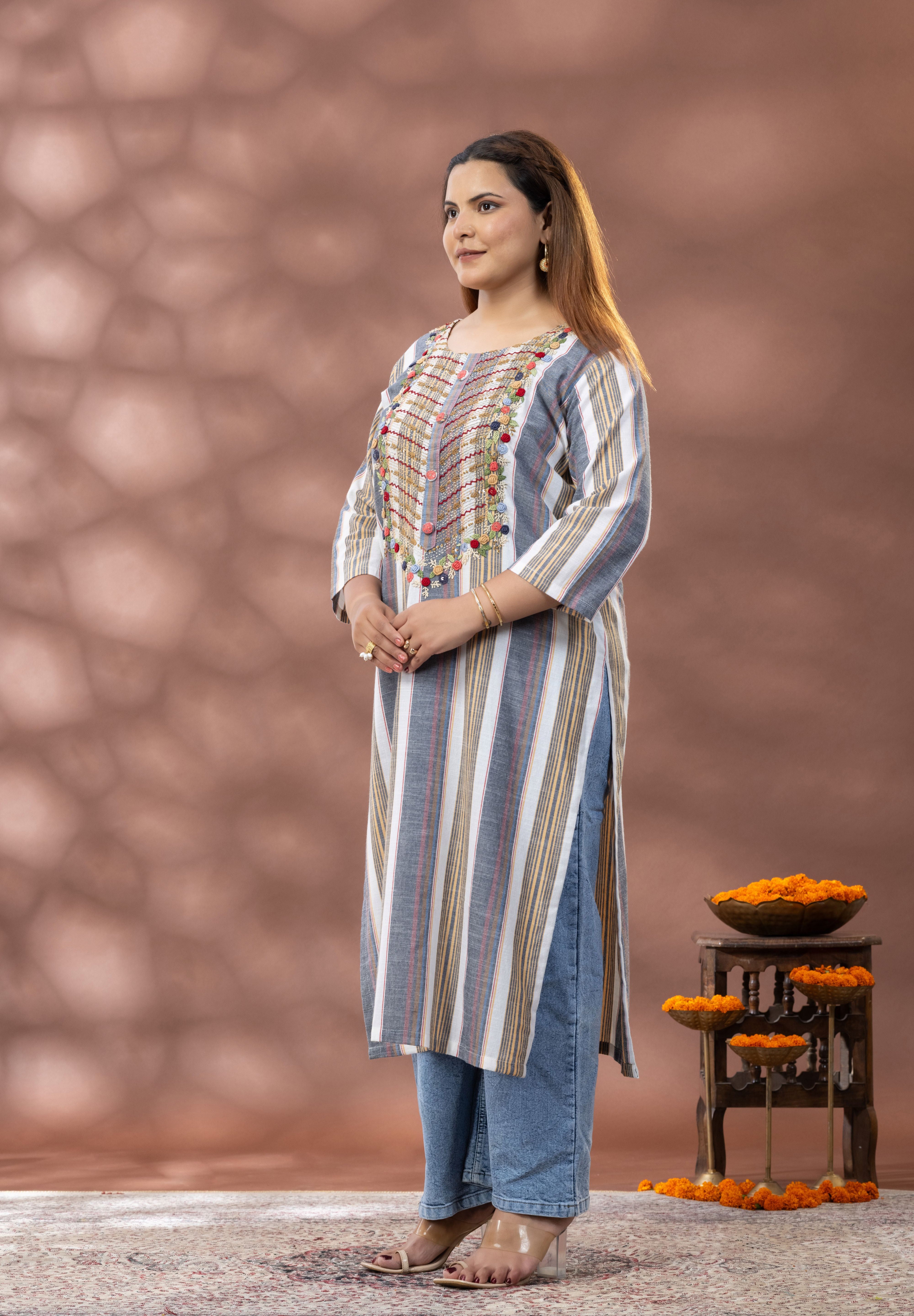Rustic Bloom Kurti