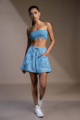 Babylon Blue Skirt with Pockets