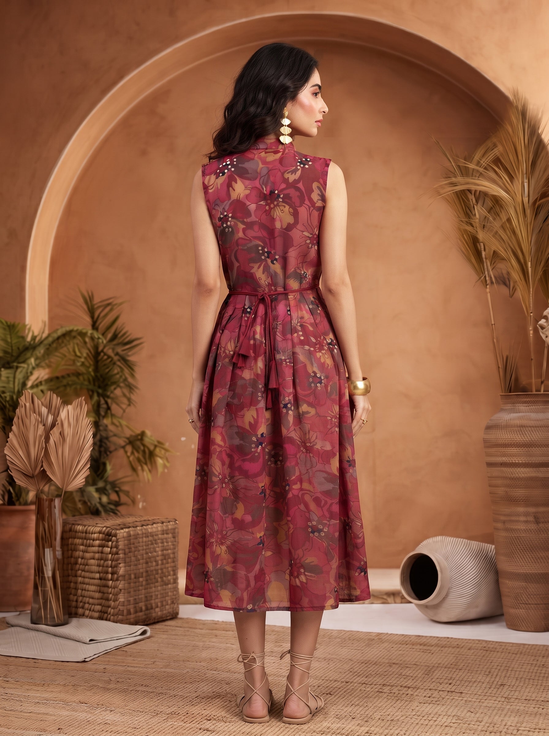 Maroon Faye Dress