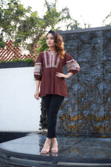 Brown Ananya Top