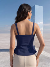 Navy Buckled Corset Camisole