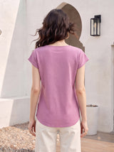 Blush Button-Placket Top