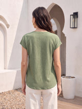 Olive Grove Cap-Sleeve Top