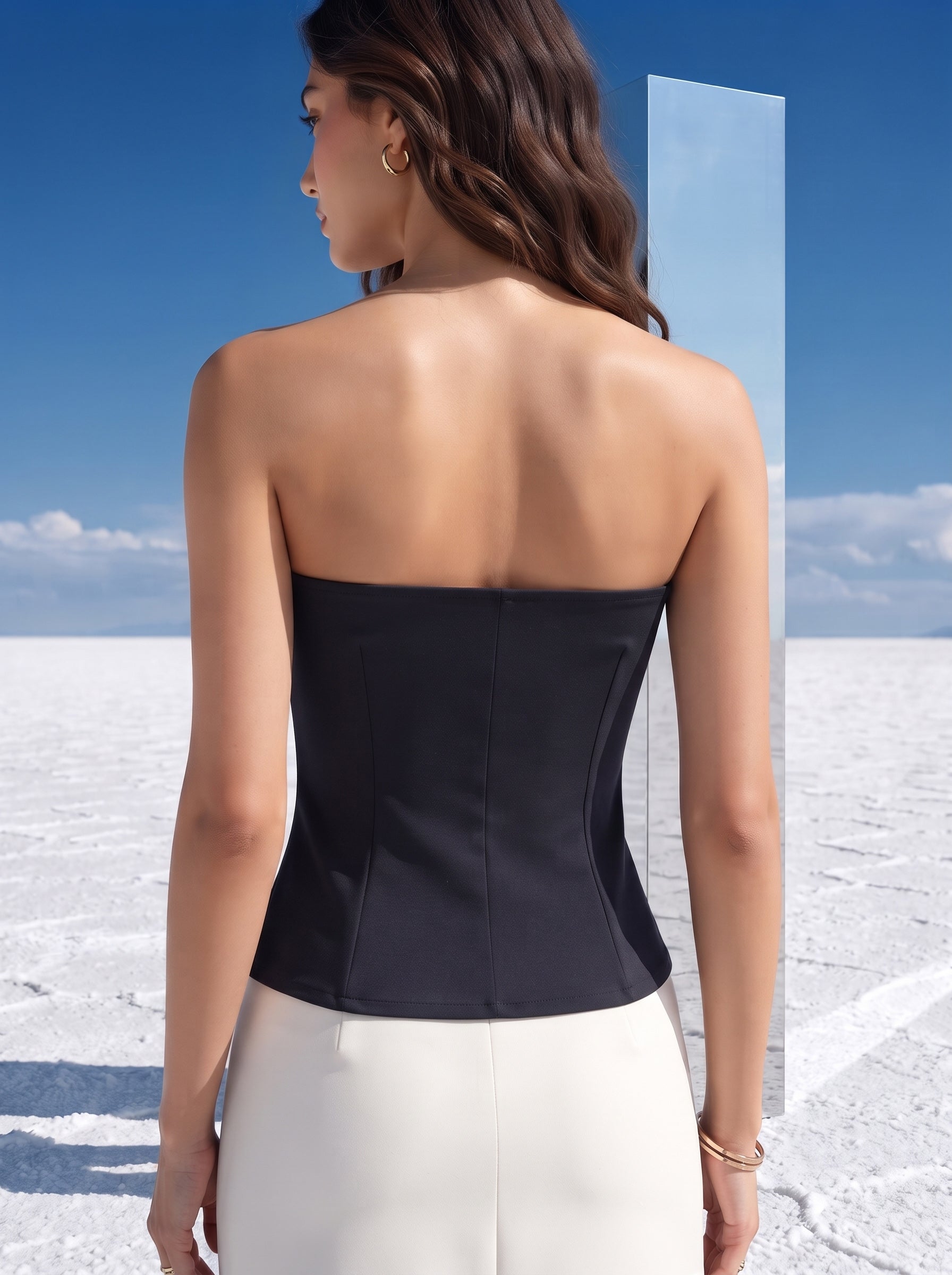 Monochrome Tux Corset Top