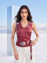 Crimson Meadow Wrap Top