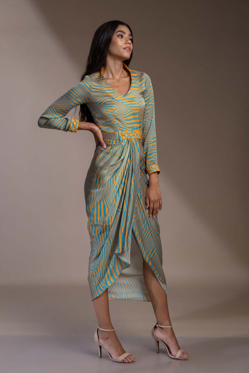 Beirut Striped Print Dress