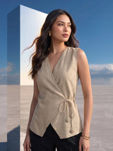 Clean Girl Side-Tie Wrap Top