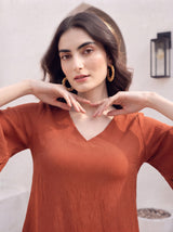 Terracotta Flutter Top