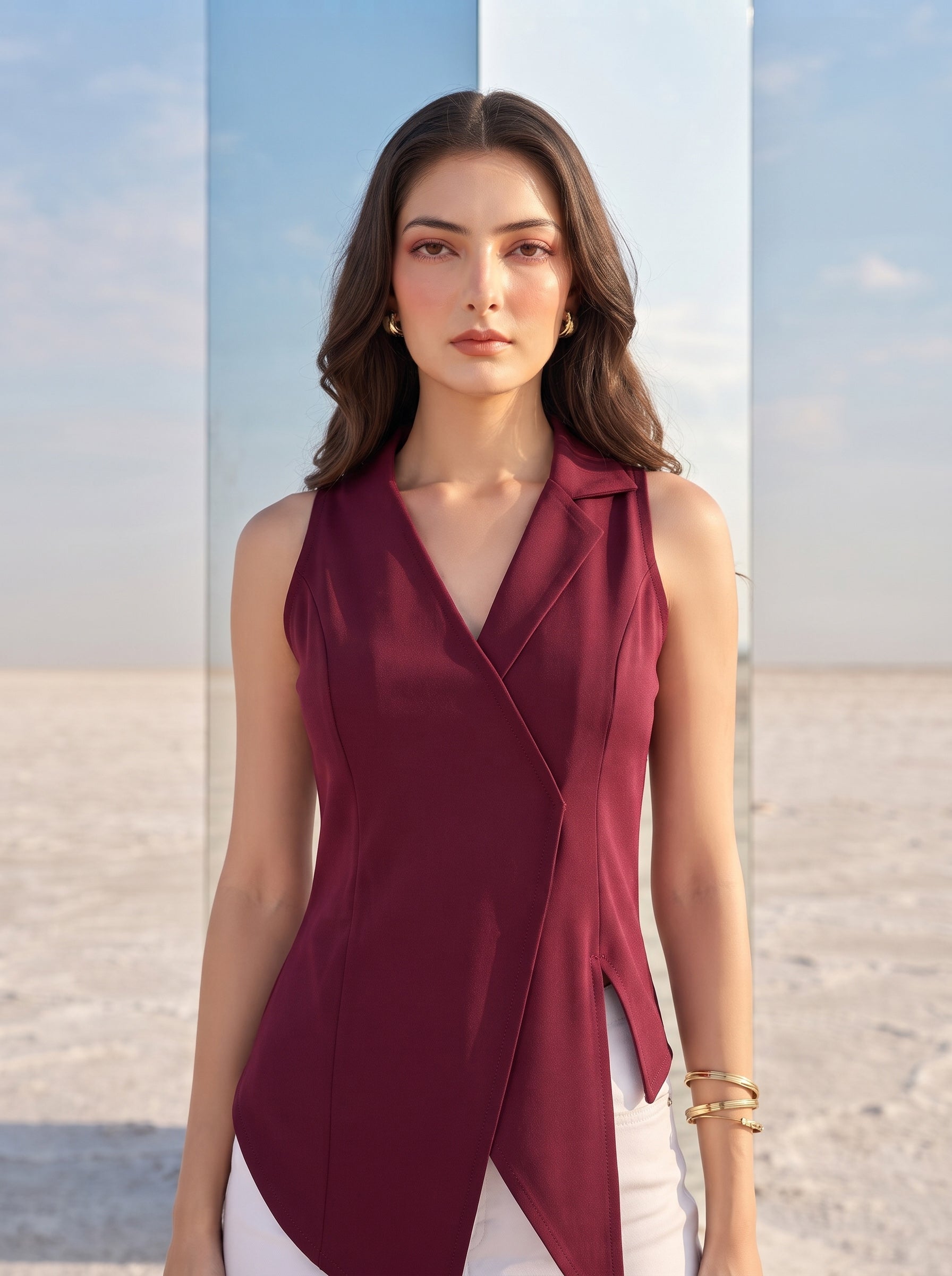 Burgundy Wrap Top