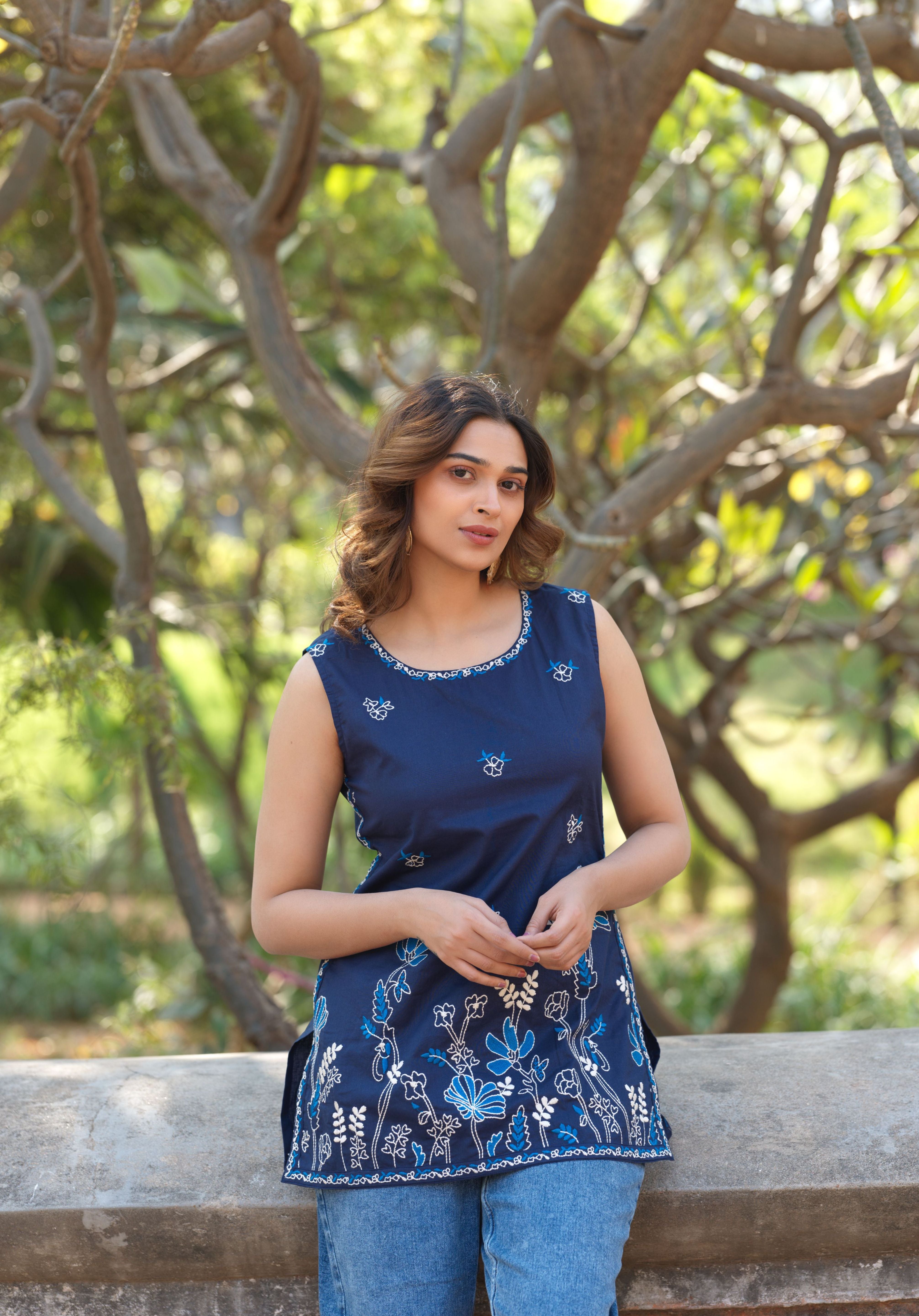 Navy Blue Ira Top