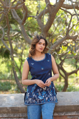 Navy Blue Ira Top