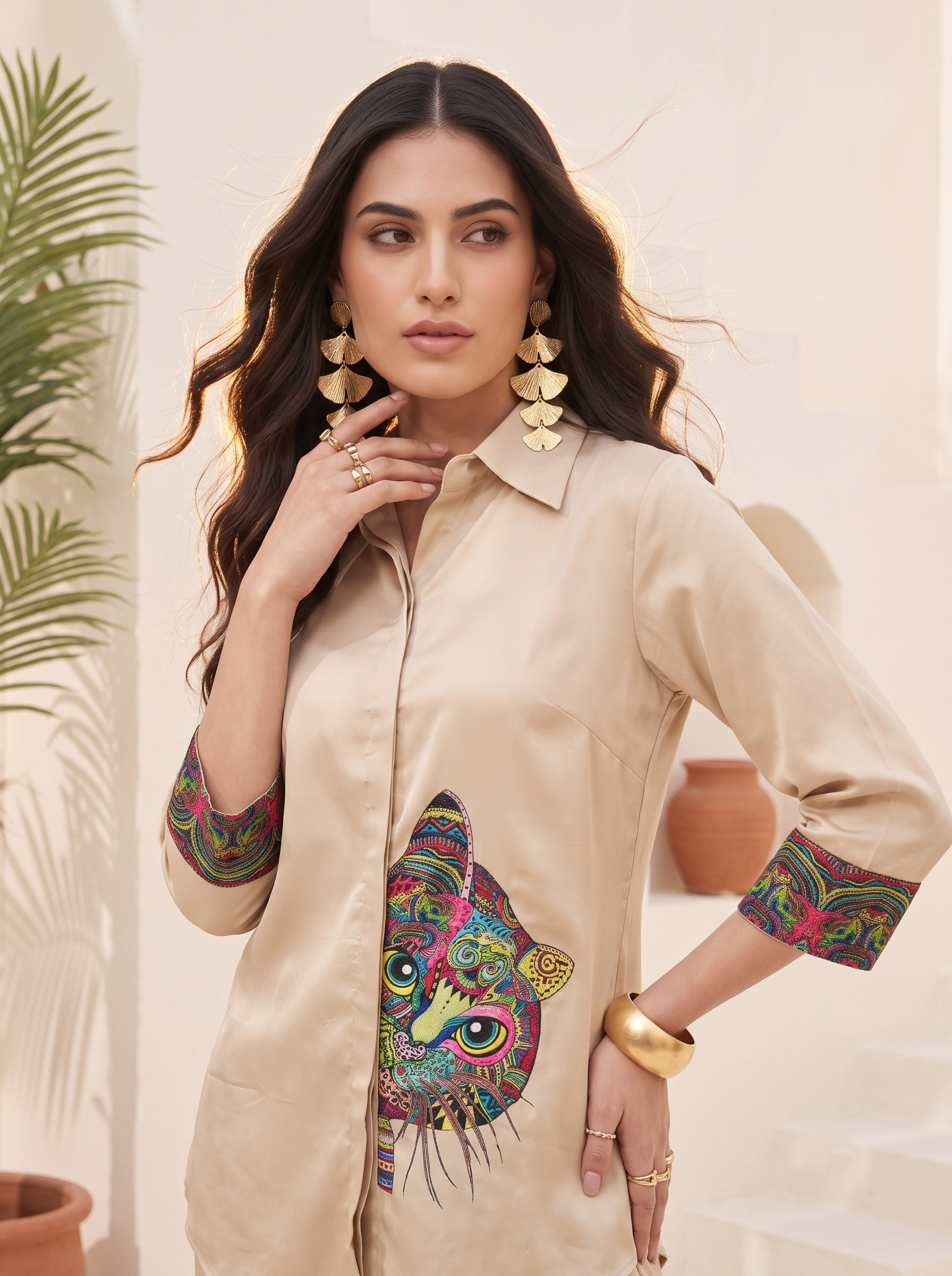 Beige Naira Co-ord Set