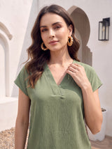 Olive Grove Cap-Sleeve Top