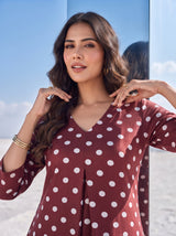 Polka Dot Diva Berry Chic Maroon Dress