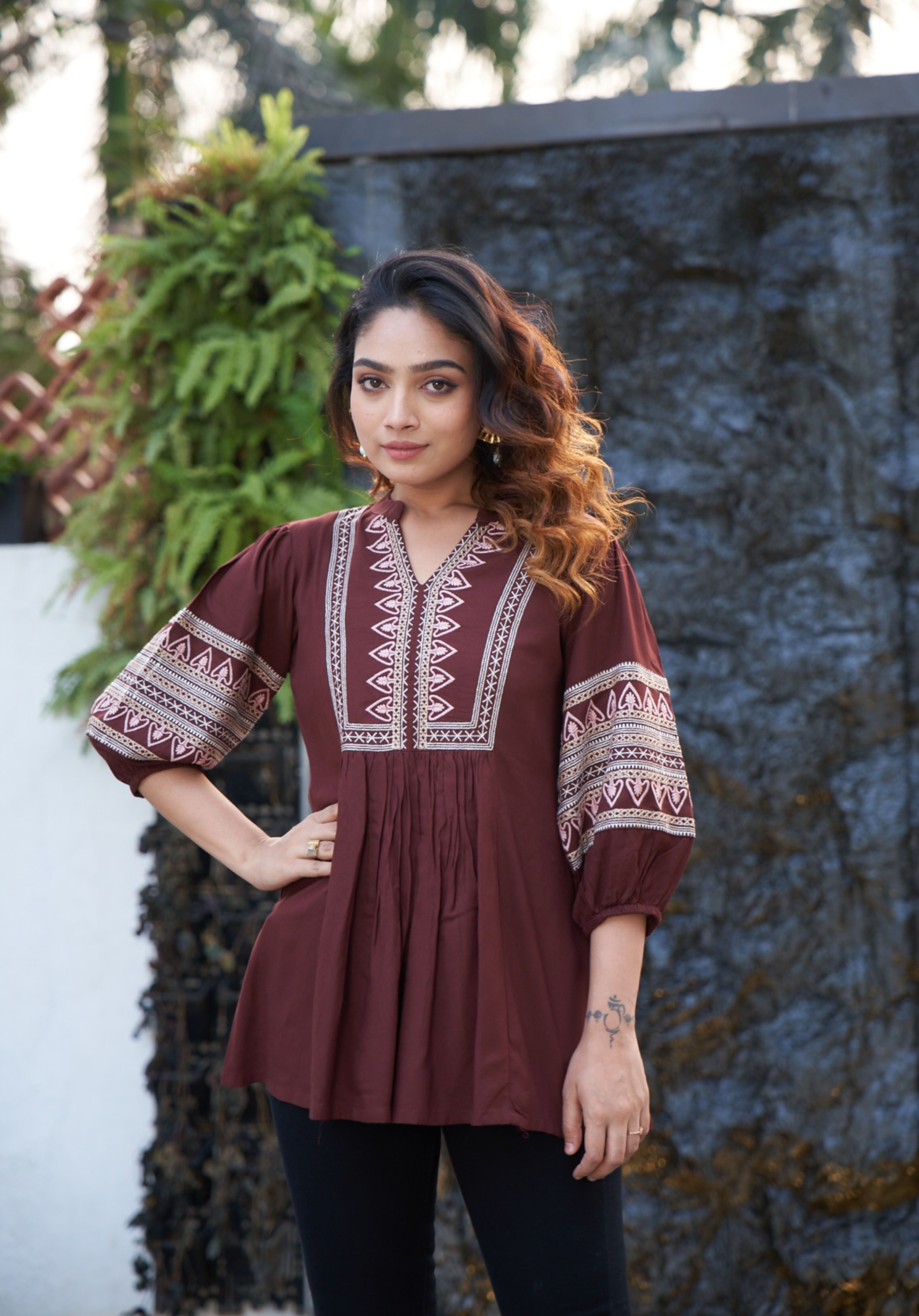 Brown Ananya Top