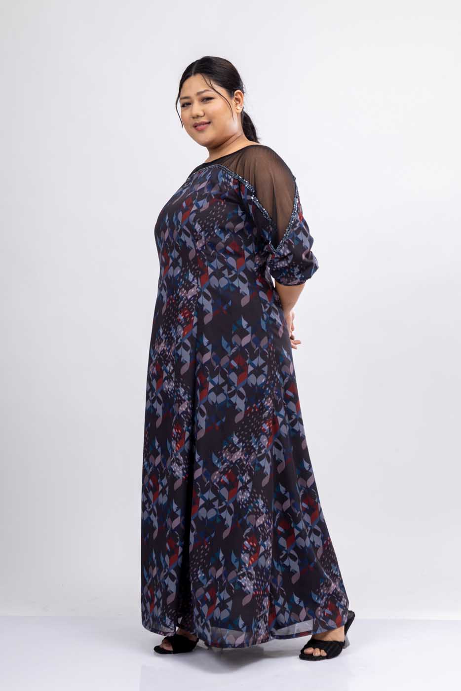 Shop women midi luxury plus size printed embroidered dress