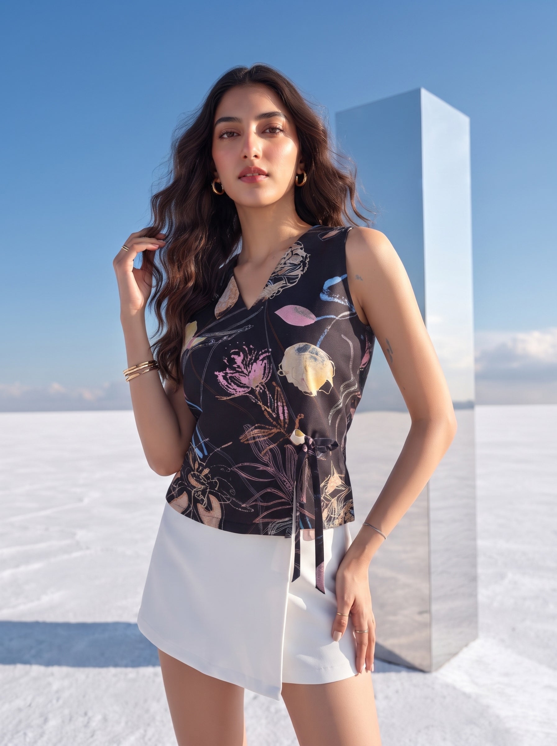 Rayon Noir Botanical Top