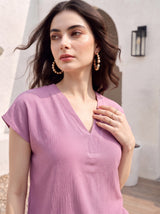 Blush Button-Placket Top