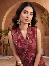 Maroon Faye Dress