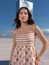 Vanilla Latte Mixed-Print Camisole