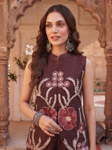 Mahogany Embroidered Co-ord Set