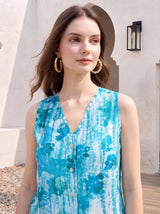 Teal Horizon Tie-Dye Top