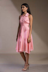 pink knee length dress