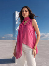 Magenta Luxe Scarf Top