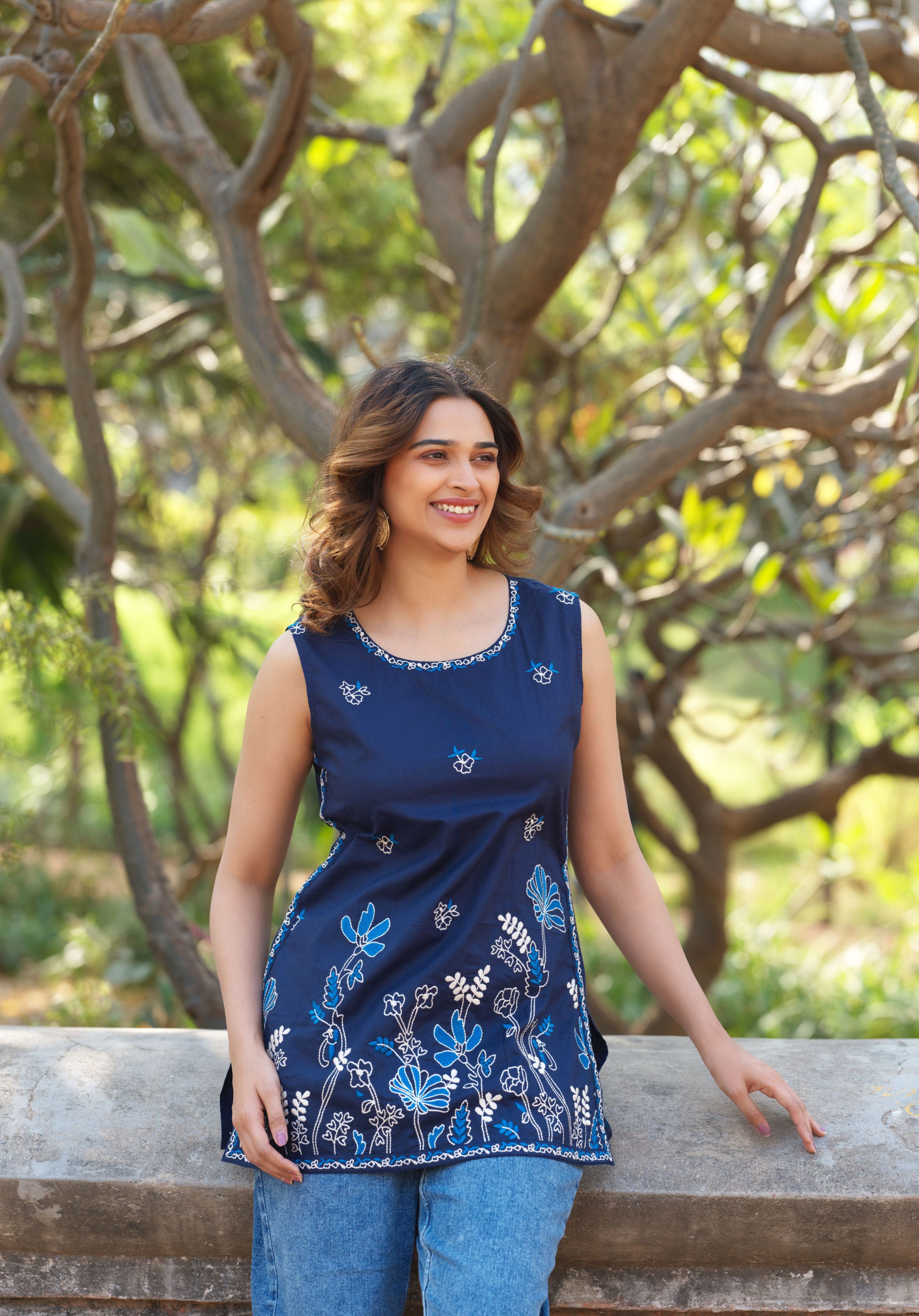 Navy Blue Ira Top