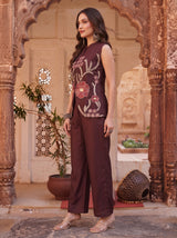 Mahogany Embroidered Co-ord Set