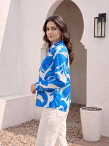 Cobalt Bloom Button Shirt